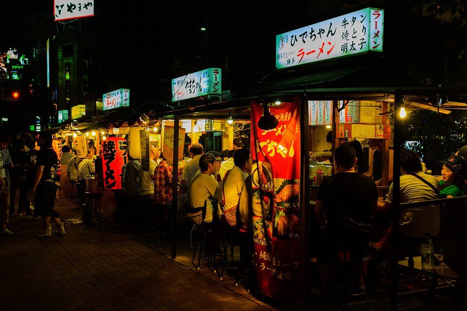 中洲の屋台と運河
